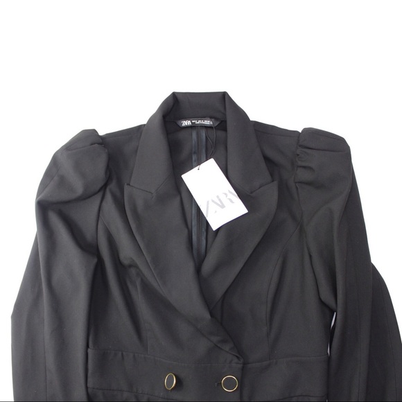 Zara NWT Black & Gold Buttoned Blazer Jumpsuit M - Picture 5 of 14